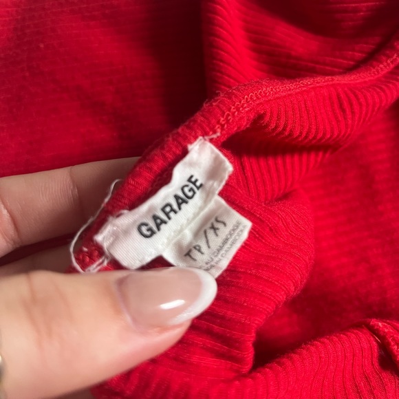 Garage Red Cropped Halter Top - Picture 3 of 3